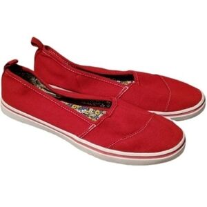 Daniel Green Shoes Womens Size 10 Slip On Sneakers Red White